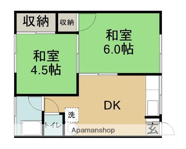 大装マンション(2DK/2階)の間取り写真
