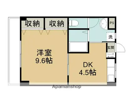 リードハイツ(1DK/4階)の間取り写真