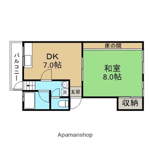有澤アパート(1DK/2階)の間取り写真