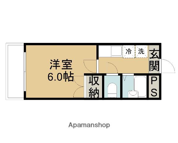アルカディア鳥取(1K/4階)の間取り写真