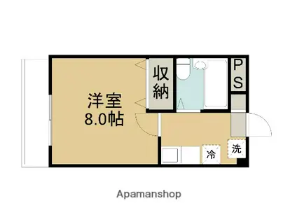 マンション創夢Ⅱ(1K/3階)の間取り写真