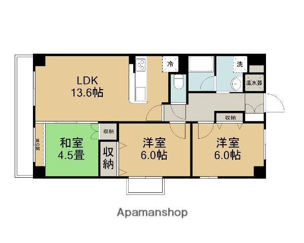 キャッスルⅠ(3LDK/2階)の間取り写真