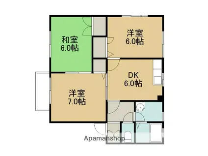 コーポ・サンウェーブ(3DK/2階)の間取り写真