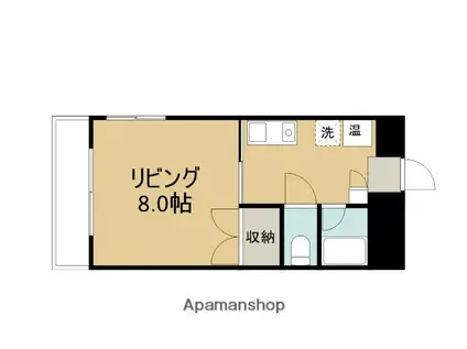 プランタン(1K/1階)の間取り写真