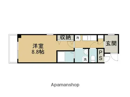 プリマベーラⅥ(1K/2階)の間取り写真