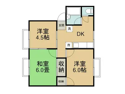 カーサ・ヴェルデ(3DK/2階)の間取り写真