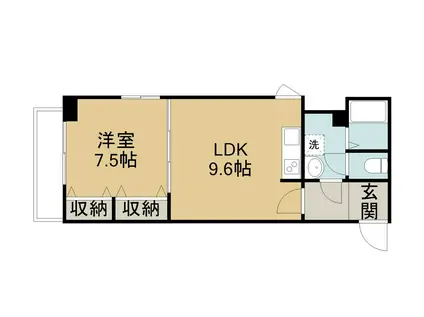 免震 メイヤーズ西町(1LDK/2階)の間取り写真