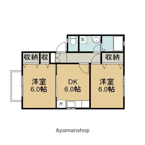 カーサフォレスタ A棟(2DK/1階)の間取り写真
