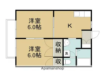 グロースK2(2K/1階)の間取り写真