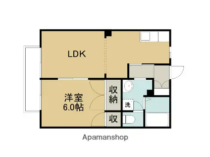 グロースK2(1LDK/1階)の間取り写真