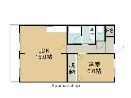 コスモシティー(1LDK/2階)の間取り写真