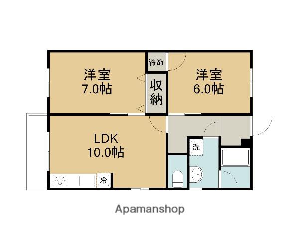 イルトラモンテ雲山(2LDK/2階)の間取り写真