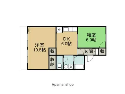 セジュール大覚寺(2DK/2階)の間取り写真