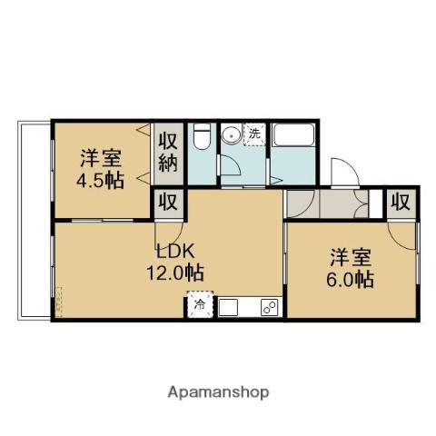 セジュール大覚寺(2LDK/2階)の間取り写真