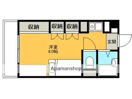 モニマン・デ・アルマ(ワンルーム/1階)の間取り写真