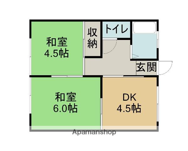 二和ハイツ(2DK/2階)の間取り写真