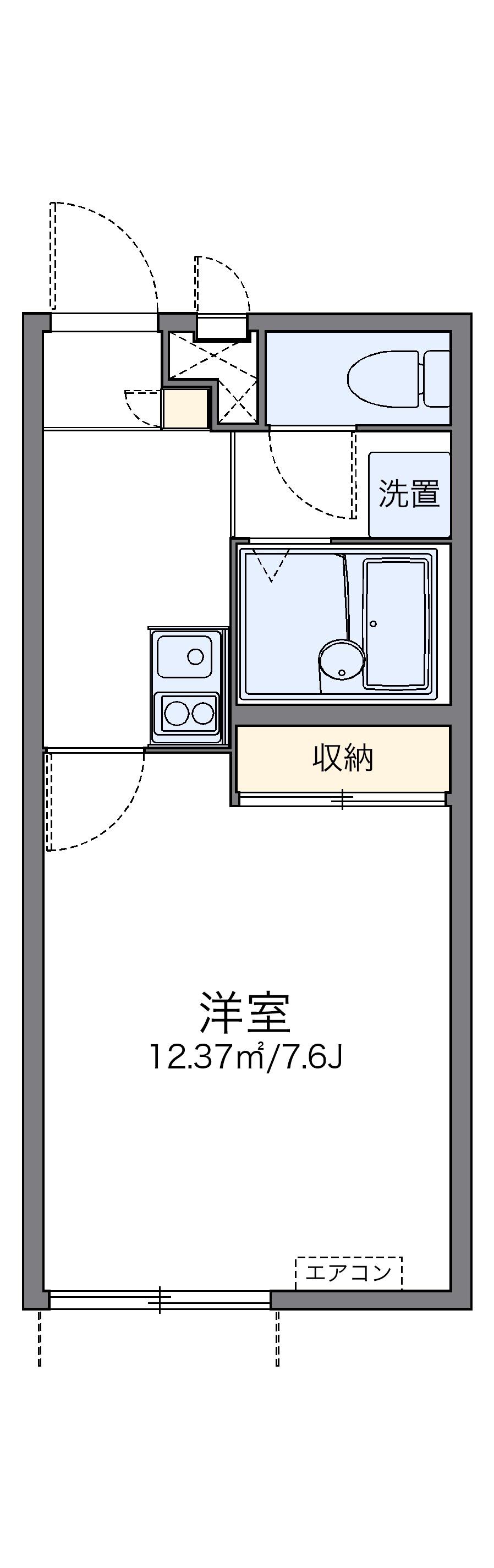 レオパレス上町(1K/2階)の間取り写真