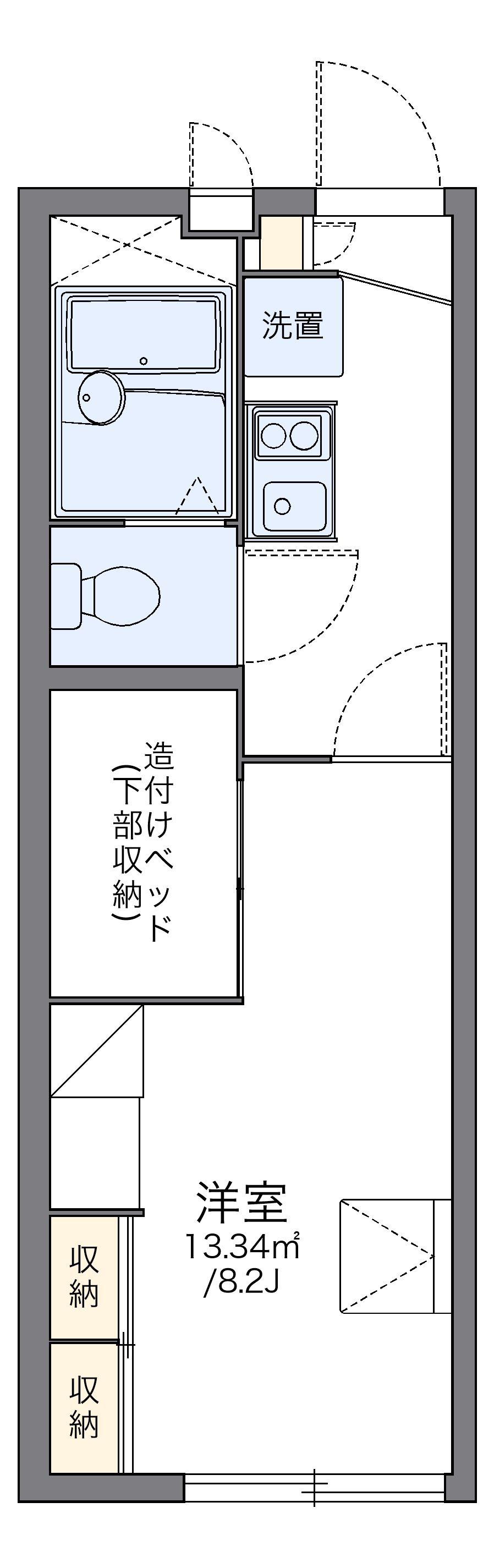 レオパレスわだつみ(1K/1階)の間取り写真