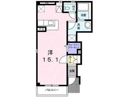 サニーレジデンスB(ワンルーム/1階)の間取り写真