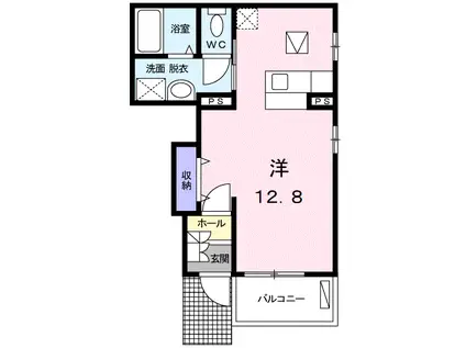 サニーヴィラ(ワンルーム/1階)の間取り写真