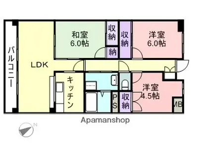 リバーコート(3LDK/3階)の間取り写真