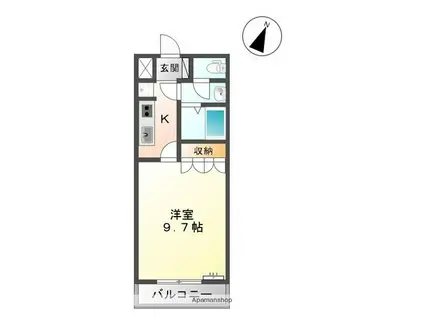 ドリームメジャー(1K/1階)の間取り写真