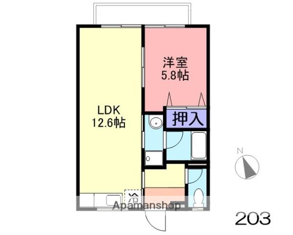 メゾンシエナ(1LDK/2階)の間取り写真