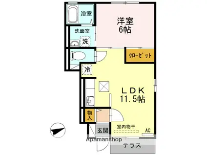 ピュアメゾン(1LDK/1階)の間取り写真