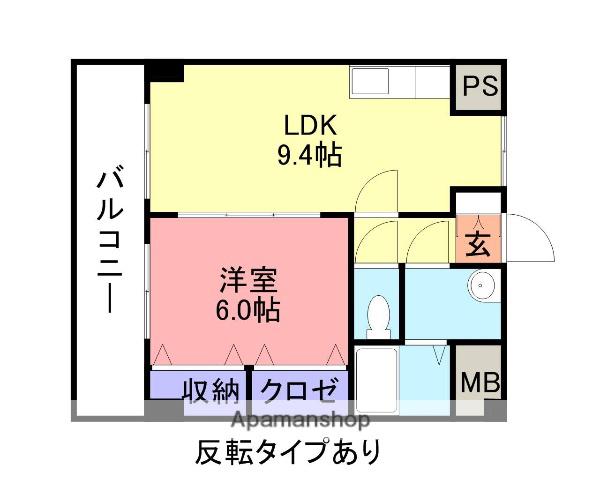 リバーコートC(1LDK/3階)の間取り写真