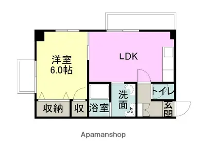 リバーコートB(1LDK/7階)の間取り写真