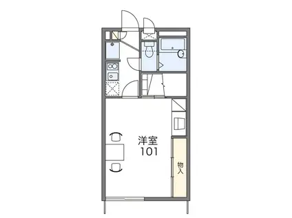 レオパレスソレイユ富益(1K/2階)の間取り写真