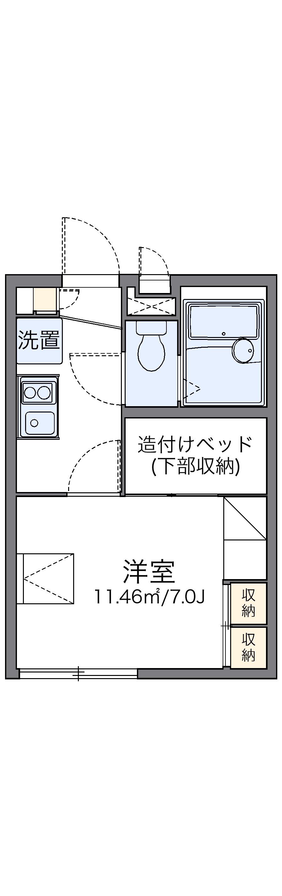 レオパレスビオラ(1K/2階)の間取り写真