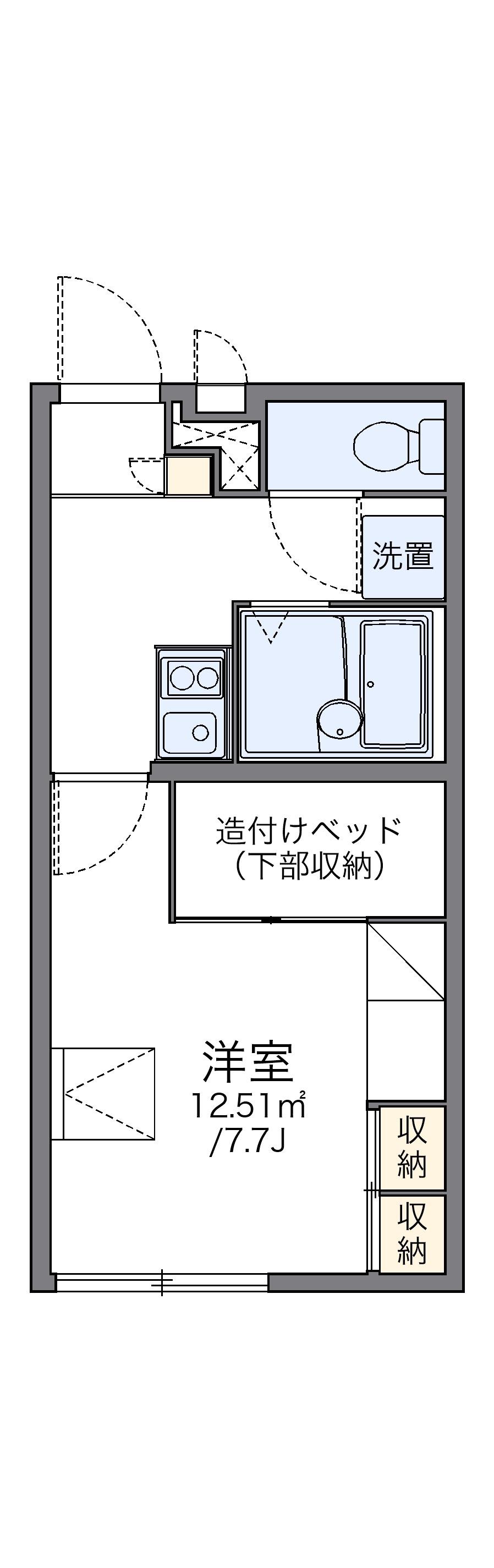 レオパレスウェルスⅡ(1K/2階)の間取り写真