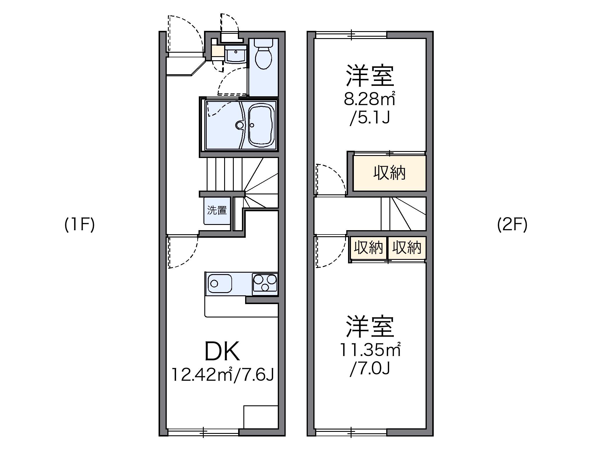 レオパレスサニーホームズ(2DK/1階)の間取り写真