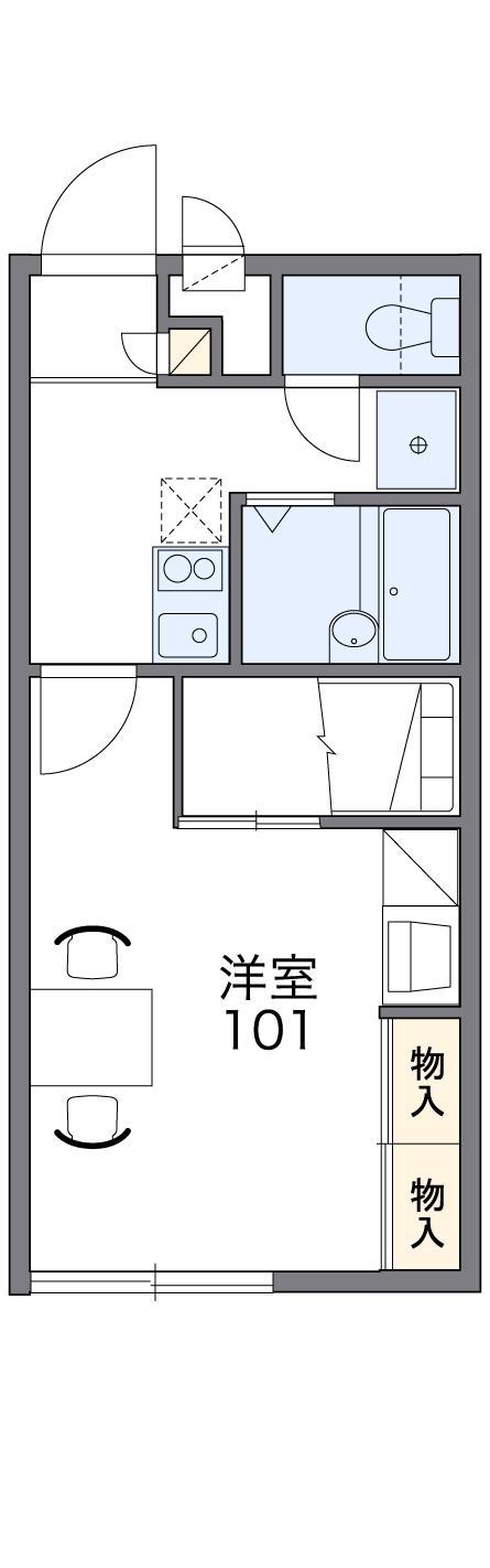 レオパレス倉吉駅北(1K/1階)の間取り写真