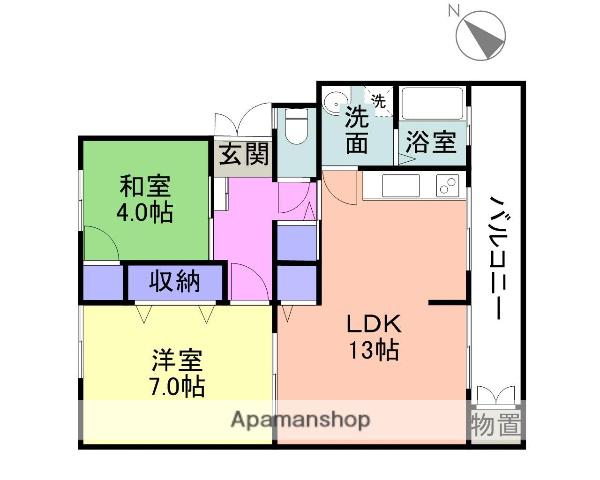パインツリーA(2LDK/3階)の間取り写真
