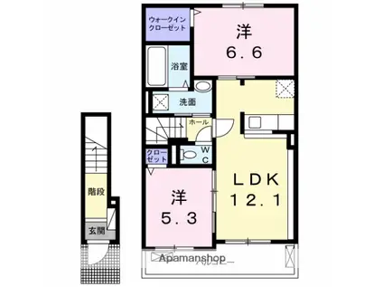 カンパーニュT(2LDK/2階)の間取り写真
