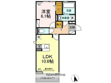 ルーチェM(1LDK/3階)の間取り写真