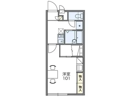 レオパレスOMOTE(1K/2階)の間取り写真