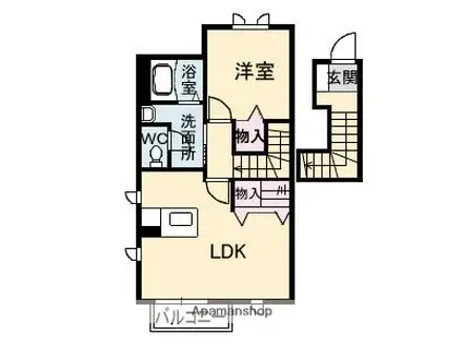 サニーコート福市(1LDK/2階)の間取り写真