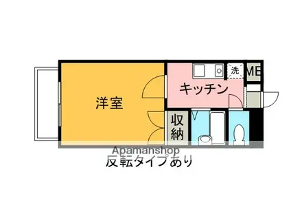 ピアコート(1K/4階)の間取り写真