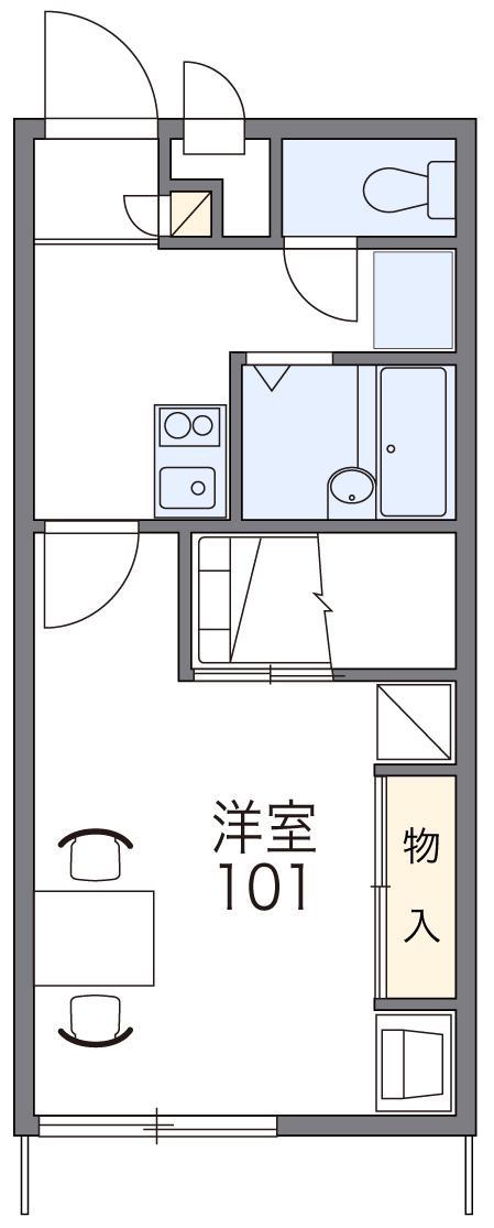 レオパレスグランシャリオ(1K/2階)の間取り写真