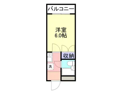 アビタシオンドゥ(1K/4階)の間取り写真