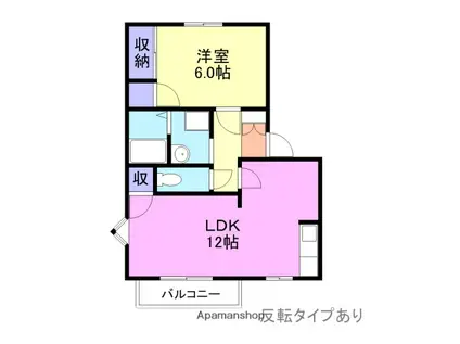 タウンハウス福原D棟(1LDK/1階)の間取り写真