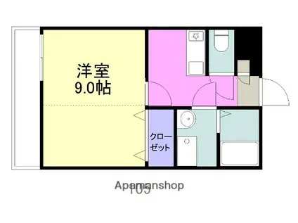 スカイマンションD棟(1K/1階)の間取り写真