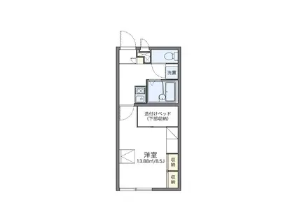 レオパレスU K N(1K/1階)の間取り写真