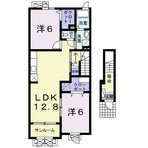 カレントベルデ(2LDK/2階)の間取り写真
