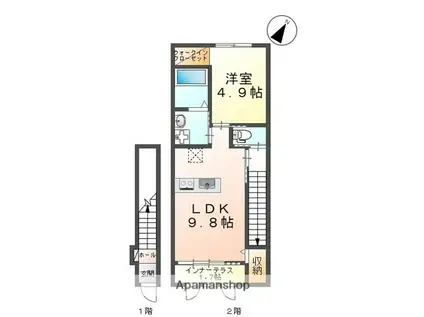 サクラーレ(1LDK/2階)の間取り写真