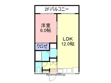 ラヴェラ(1LDK/2階)の間取り写真