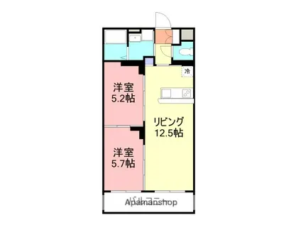 シティメディアⅧ(2LDK/3階)の間取り写真